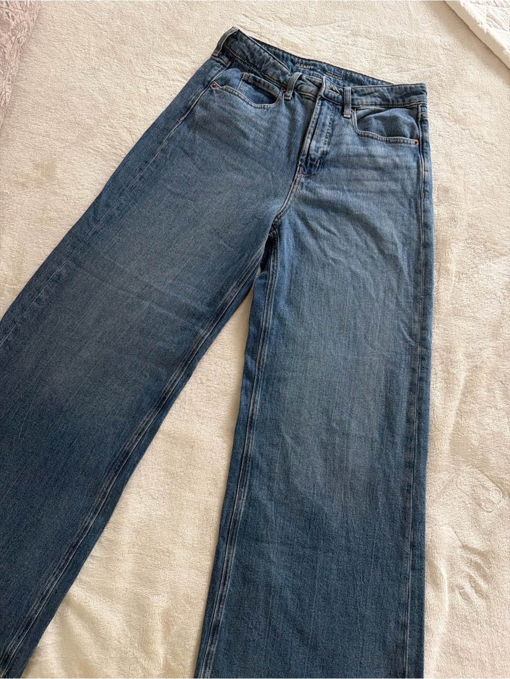 Old Navy Wide Leg Flare Jeans in Medium Blue Wash